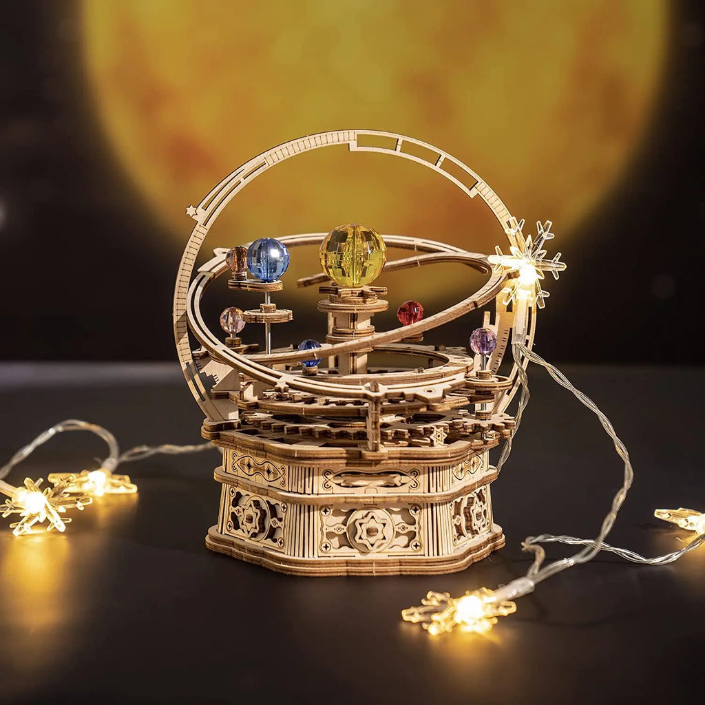 Robotime 3D Starry Night Wooden Music Box Building Kit - 84 Pieces