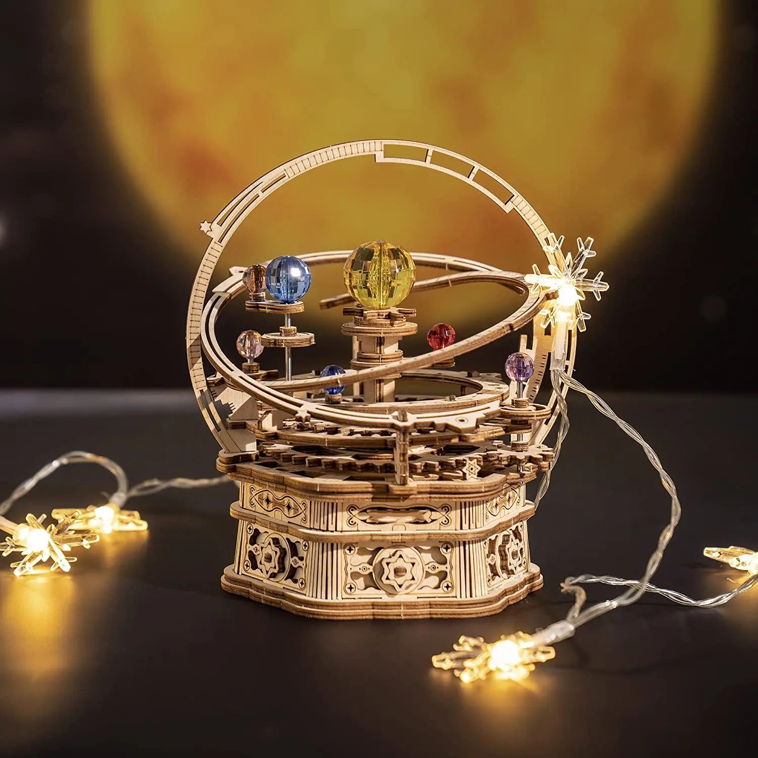 Robotime 3D Starry Night Wooden Music Box Building Kit - 84 Pieces