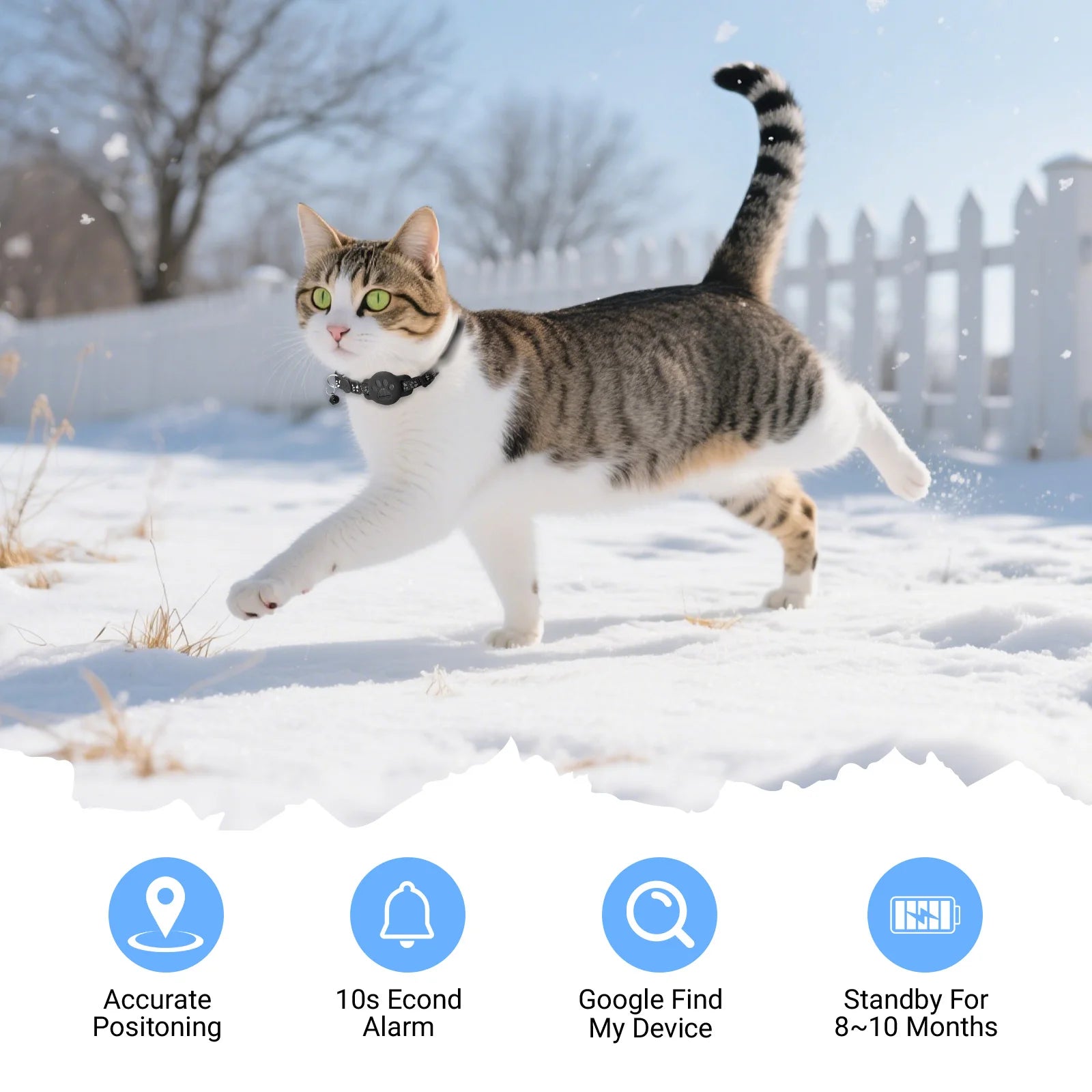 MiLi Pet Tracker Tag with Adjustable Cat Collar | GPS Locator