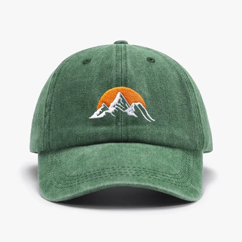 Unisex Embroidered Sunset Baseball Cap - Adjustable Soft Trucker Hat