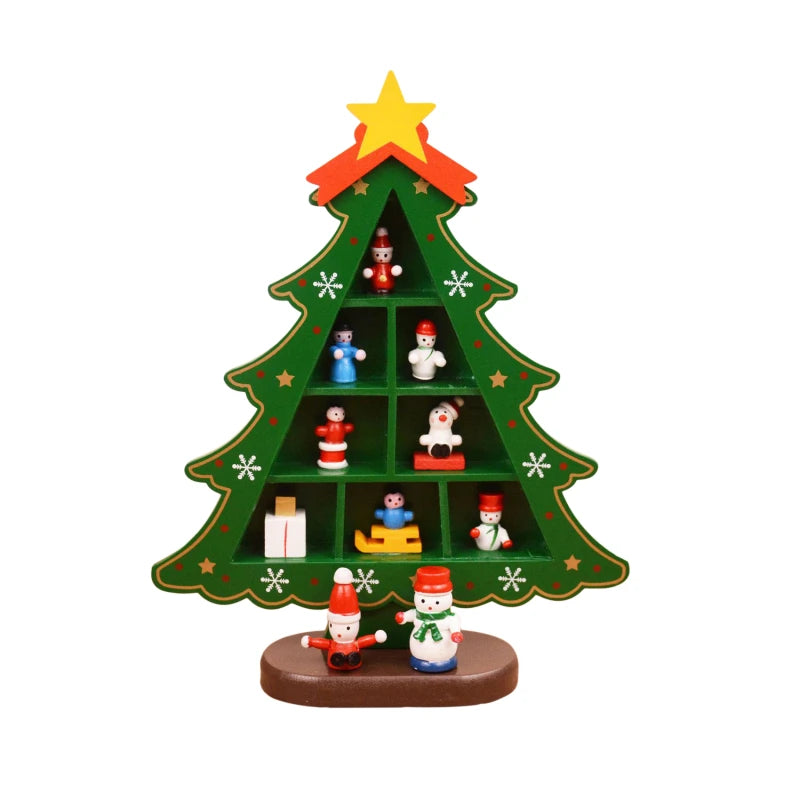Creative 3D Wooden Christmas Tree Table Decoration - Festive Home Accent