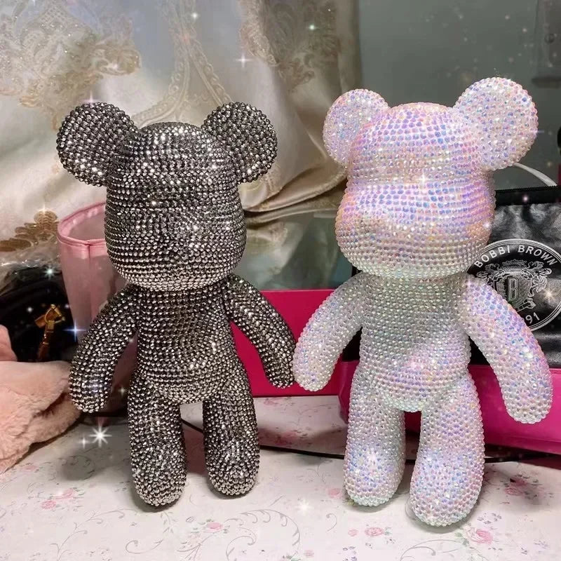 Glittering Rhinestone Bear Figurine - DIY Jewelry Decoration