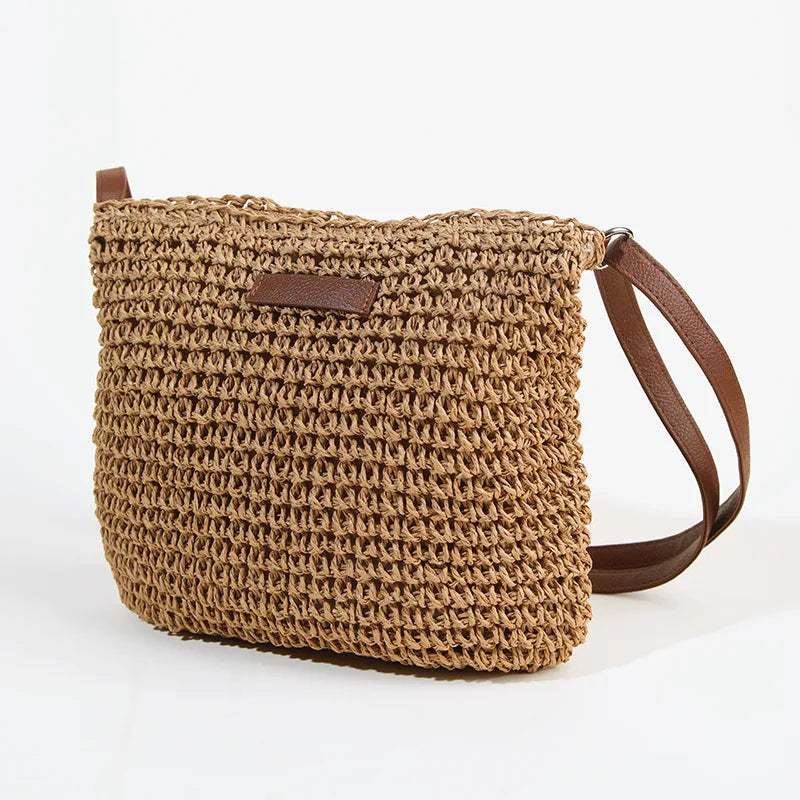 Stylish Straw Woven Crossbody Bag for Women - Beach Ready Design