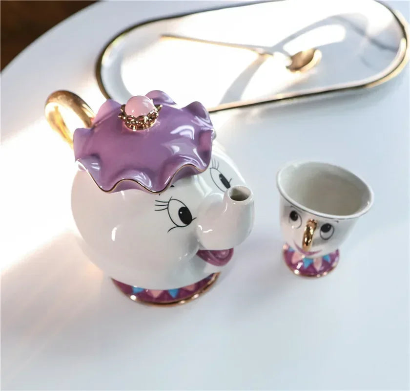 Disney Mrs. Potts & Chip Teapot Set - Enchanting Teacups for Tea Lovers