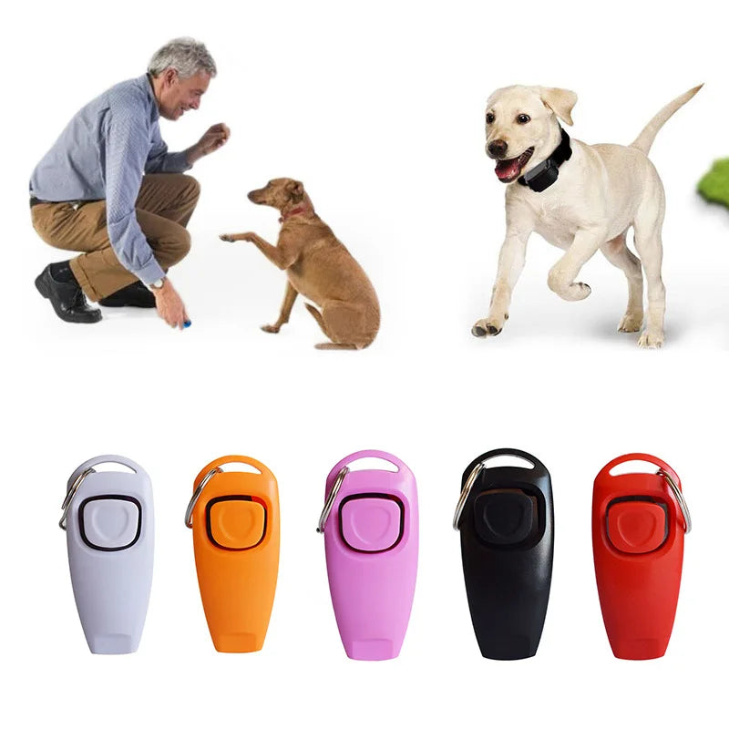 2-in-1 Dog Training Clicker & Whistle Aid Tool with Key Ring