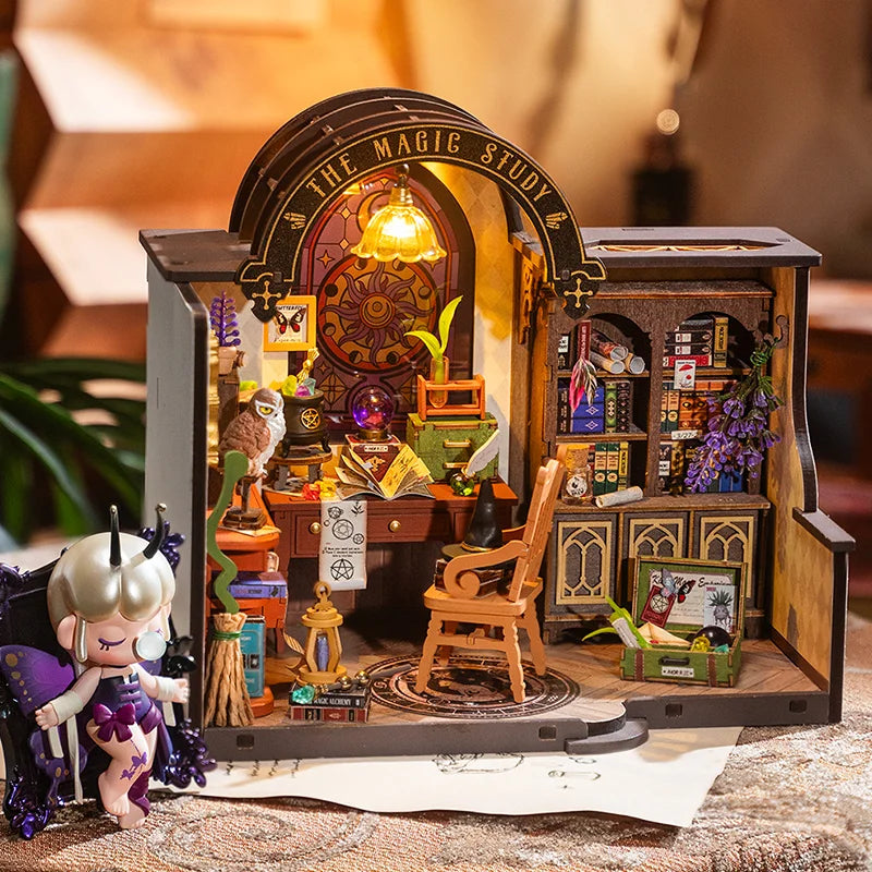 Robotime Magic Study Miniature House - Enchanting 3D Wooden Puzzle