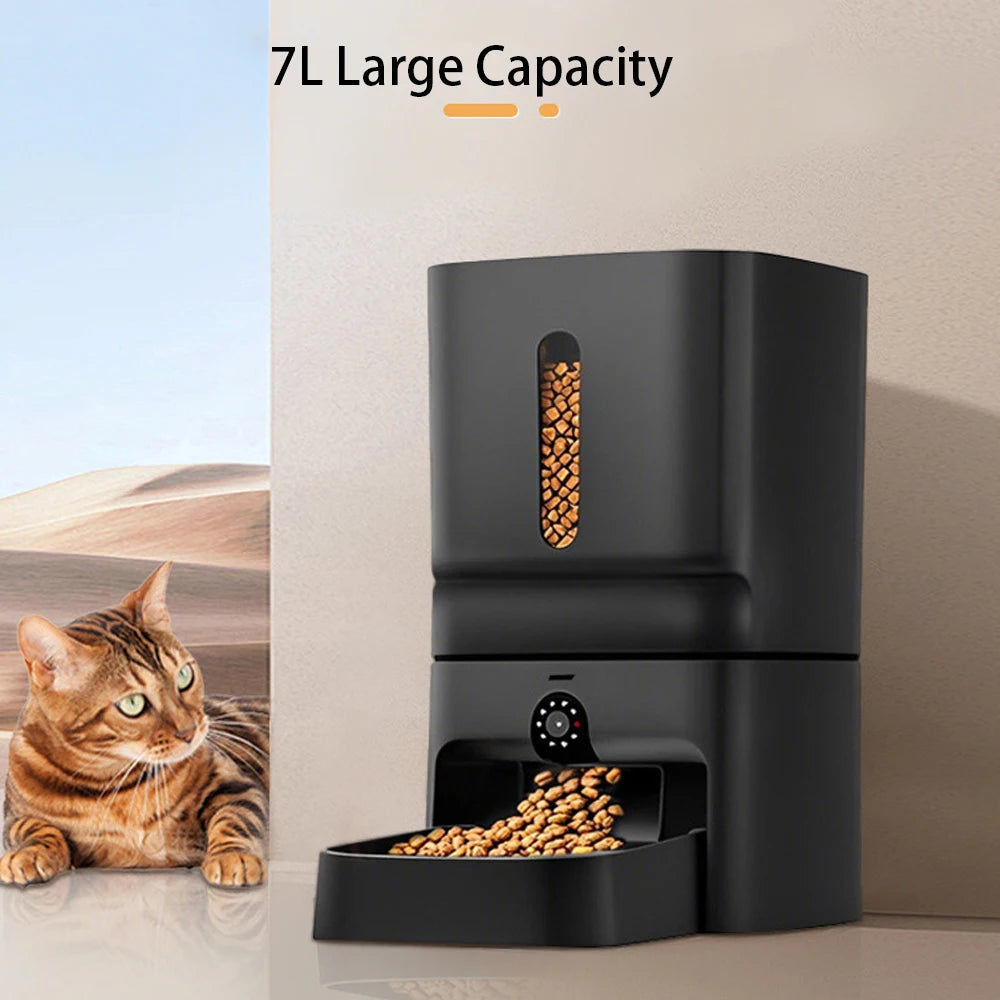 Smart 7L Cat Feeder with 1080P Camera & App Control – Ultimate Pet Care