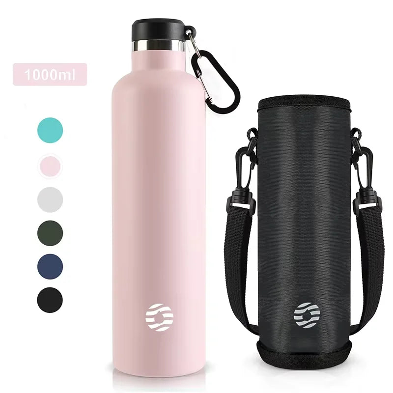 FEIJIAN Vacuum Insulated 1000ml Stainless Steel Bottle - Leak-Proof