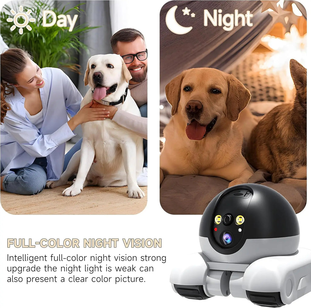 1080P Movable Pet Cam - Smart Home Security & Monitoring for Pets
