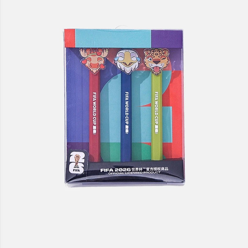 FIFA 2026 World Cup Mascot Retractable Gel Pen Set - Quick-Drying