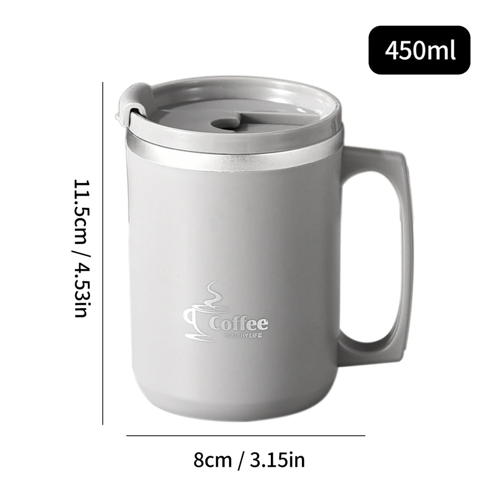 Double-Layer Insulated Stainless Steel Coffee Mug with Handle