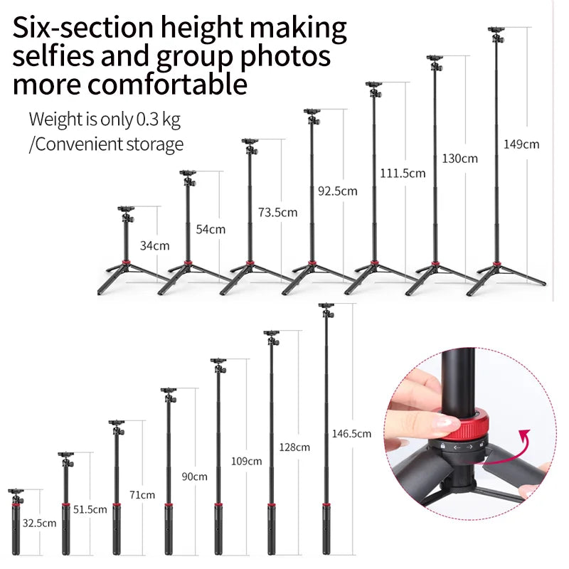 Ulanzi MT-44 Extendable Selfie Stick Tripod for Smartphones & Cameras