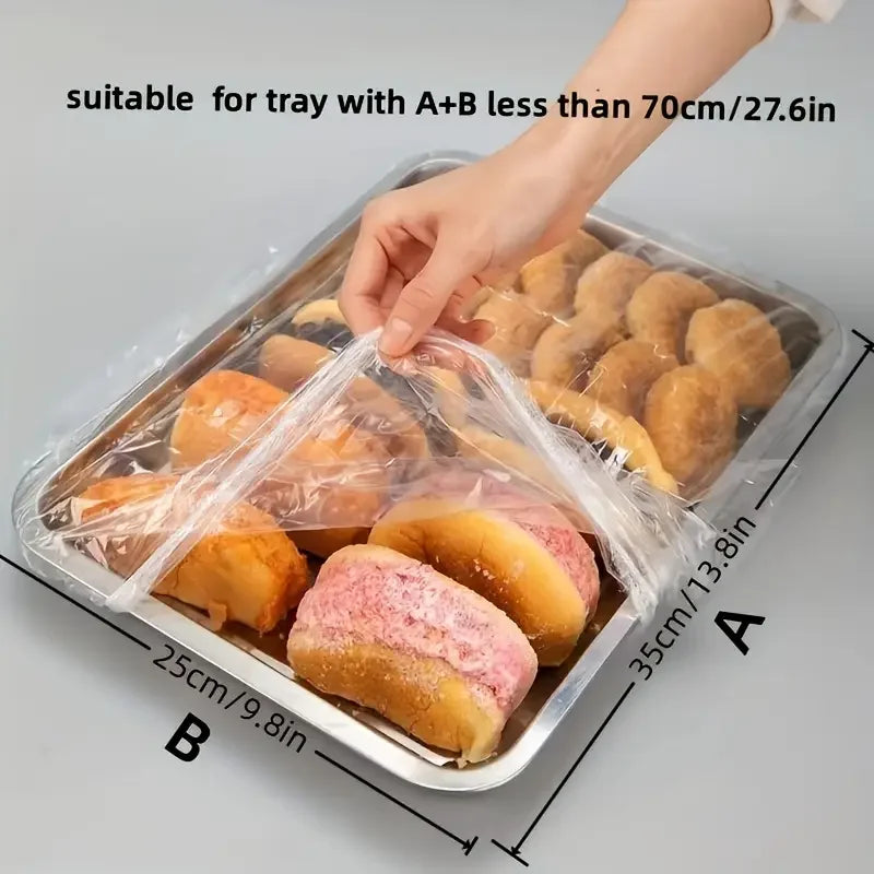50 Reusable PE Elastic Food Covers - Stretchable Lids for Snacks & Fruits