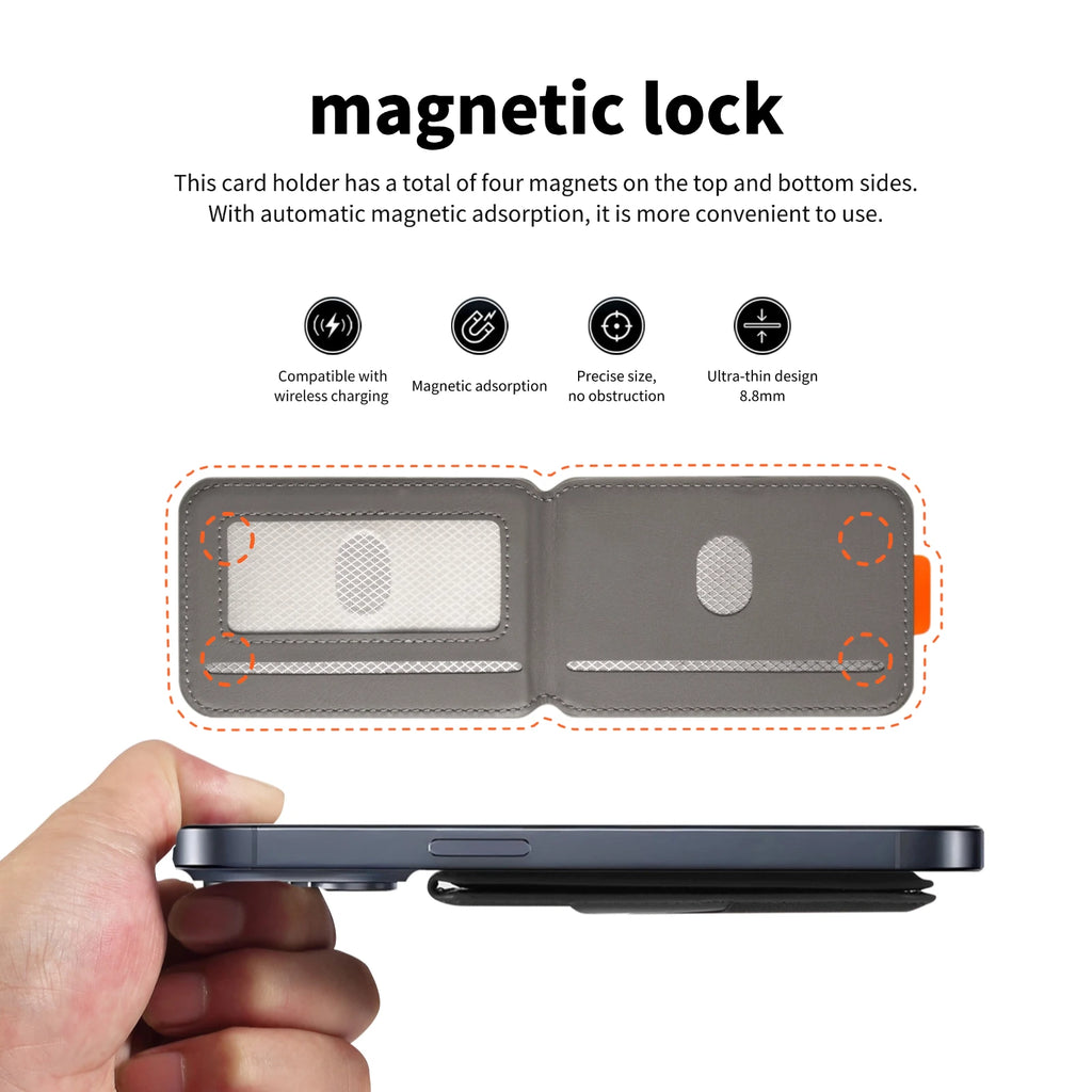 Luxury RFID Magnetic Leather Card Holder for iPhone 14-17 Pro Max