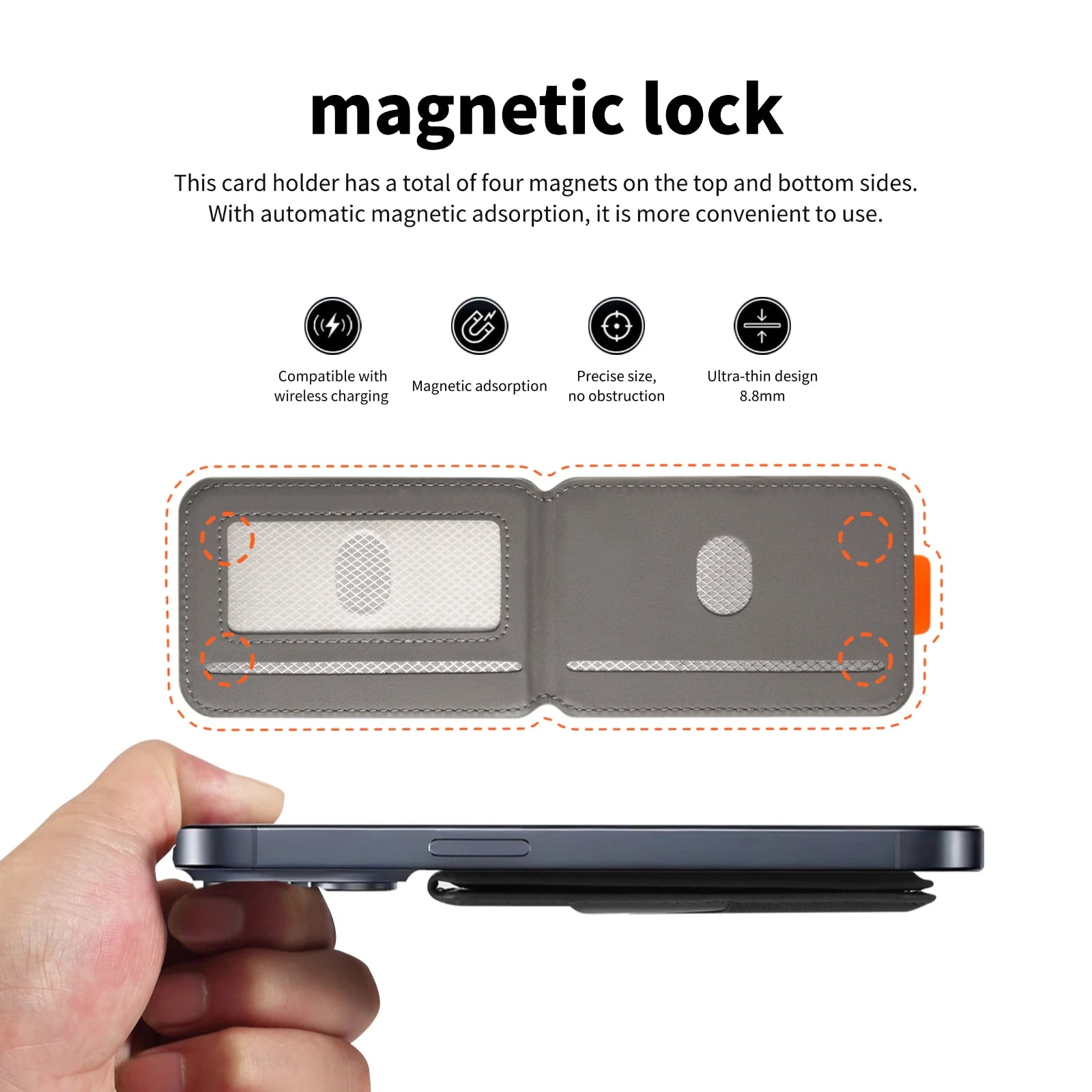 Luxury RFID Magnetic Leather Card Holder for iPhone 14-17 Pro Max
