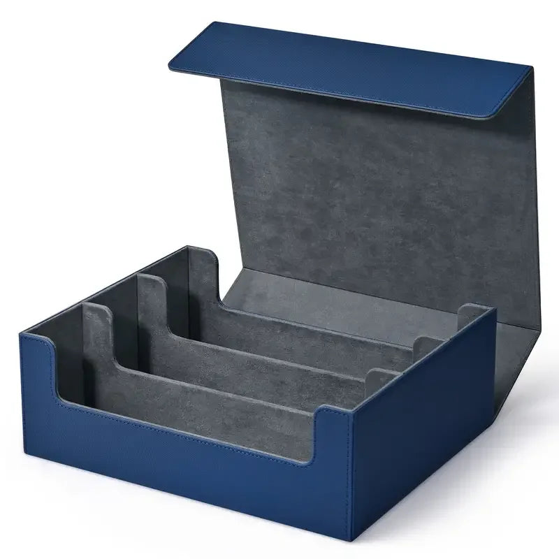 Premium PU Leather Trading Card Storage Box - Holds 1800+ Decks