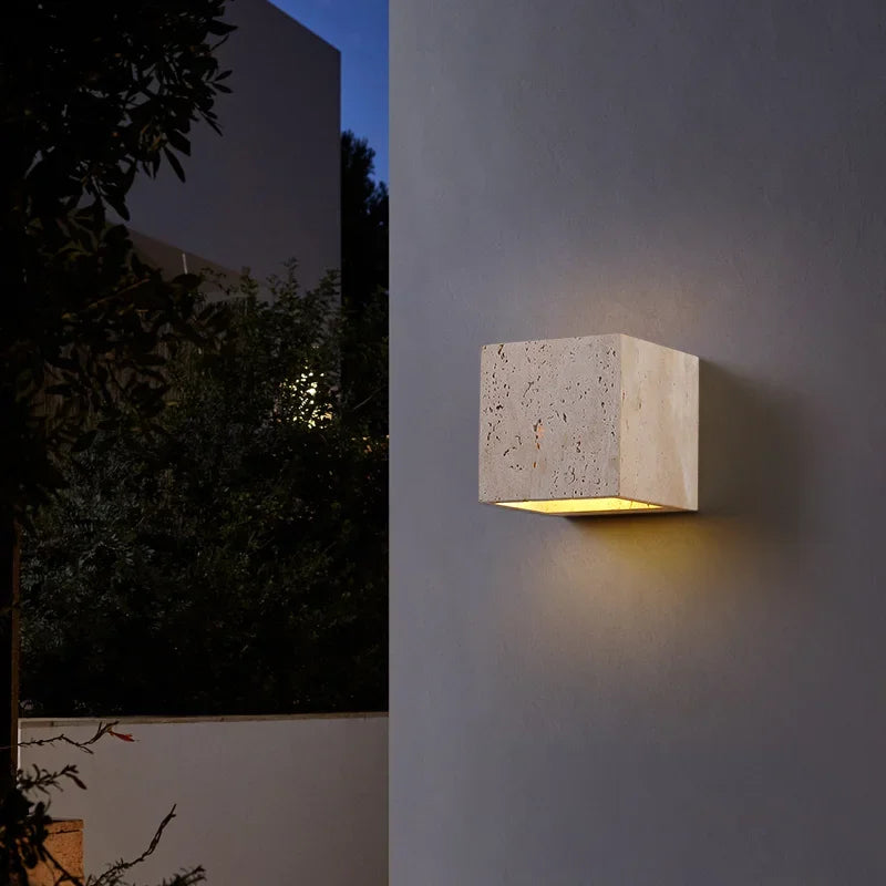 Elegant LED Stone Wall Light – Stylish Outdoor Sconce