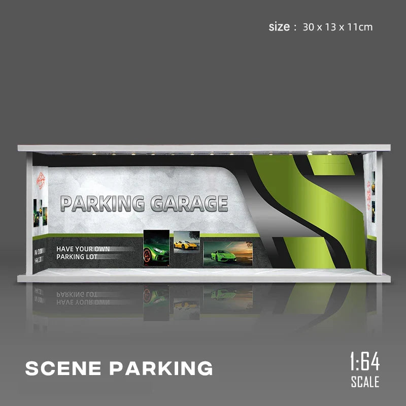 Vibrant LED Garage Scene Model 1:64 for Collector's Displays