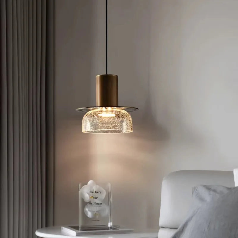 Modern Clear Glass Pendant Light Fixture for Home & Restaurant