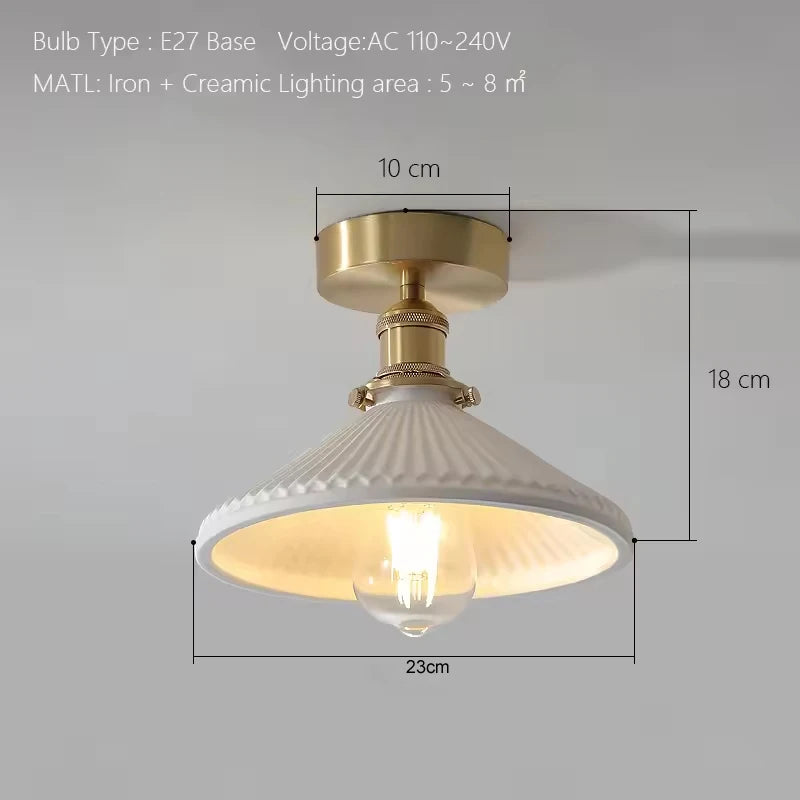 Elegant Ceramic Pendant Lamp for Dining & Living Spaces - Bronze Finish