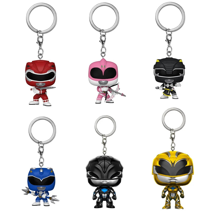 Power Rangers Action Figure Keychain Dolls - Collectible Set