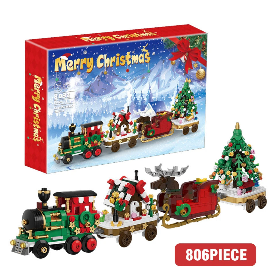 Festive Micro Building Block Set: Santa, Snowman & Christmas Tree