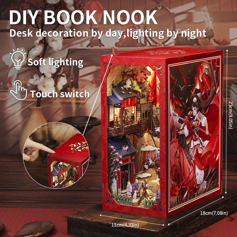 CUTEBEE Mulan Book Nook DIY Miniature Dollhouse with Lights