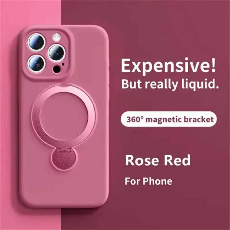 Magnetic Liquid Silicone Phone Case for iPhone 14/15/16/17 Pro Max