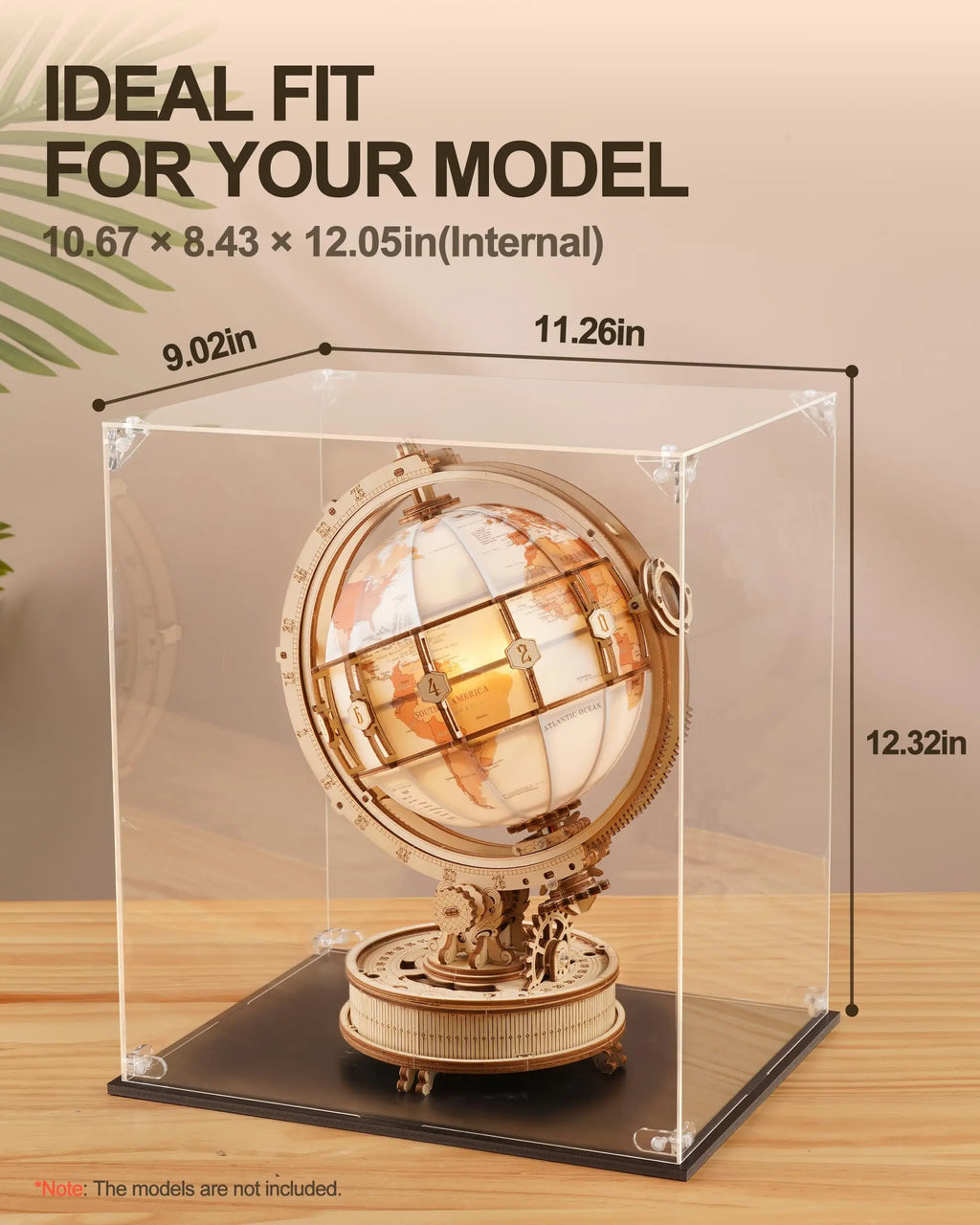 ROBOTIME Crystal Clarity Display Case for Model Kits - Dust-Free Showcase