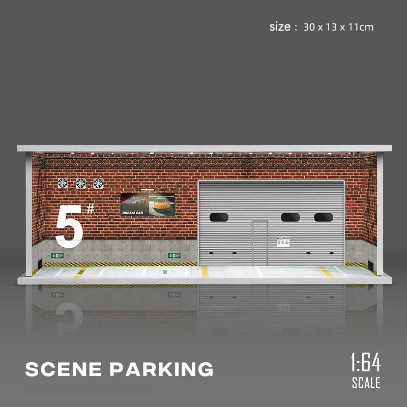 Vibrant LED Garage Scene Model 1:64 for Collector's Displays