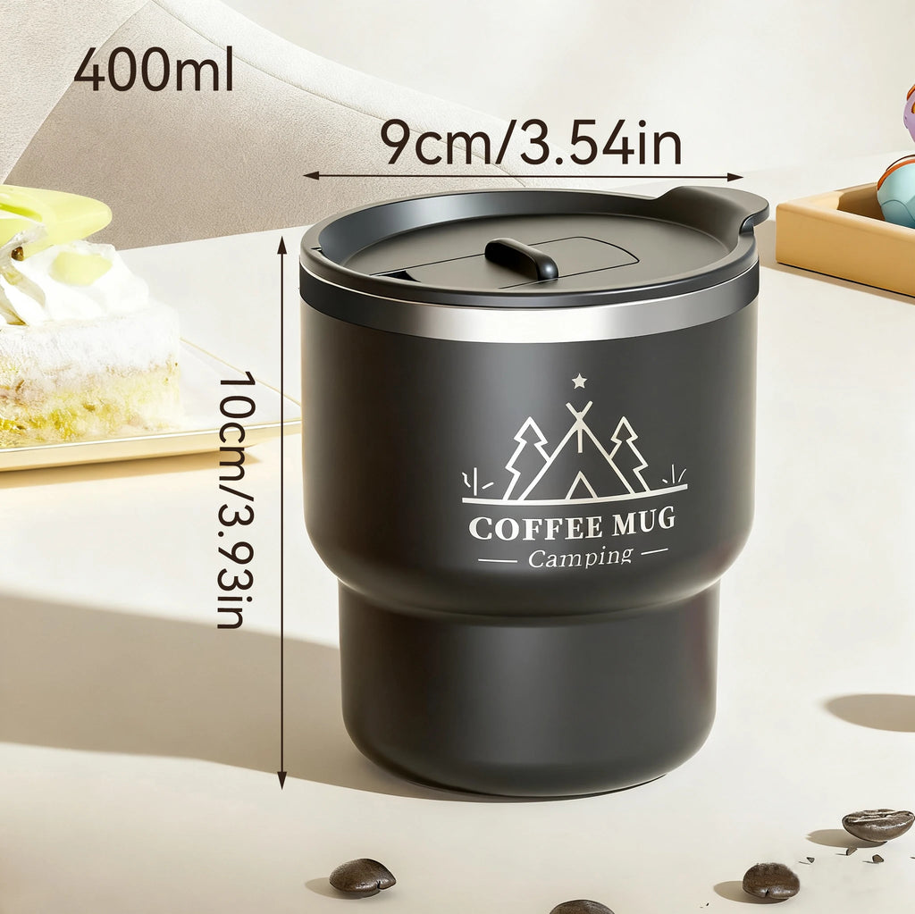 Double Layer Insulated Coffee Cup with Lid - Leak-Proof Design