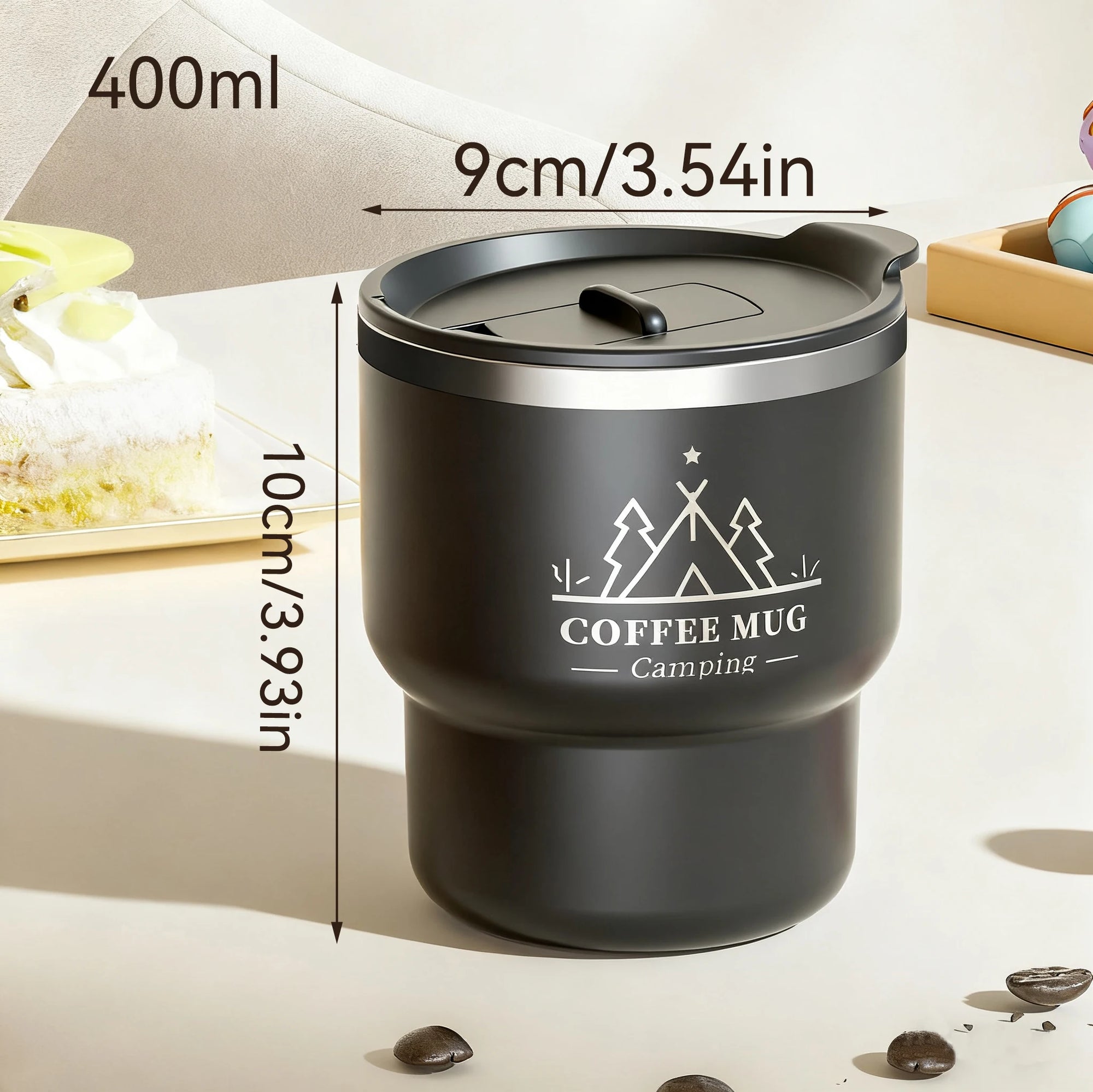 Double Layer Insulated Coffee Cup with Lid - Leak-Proof Design