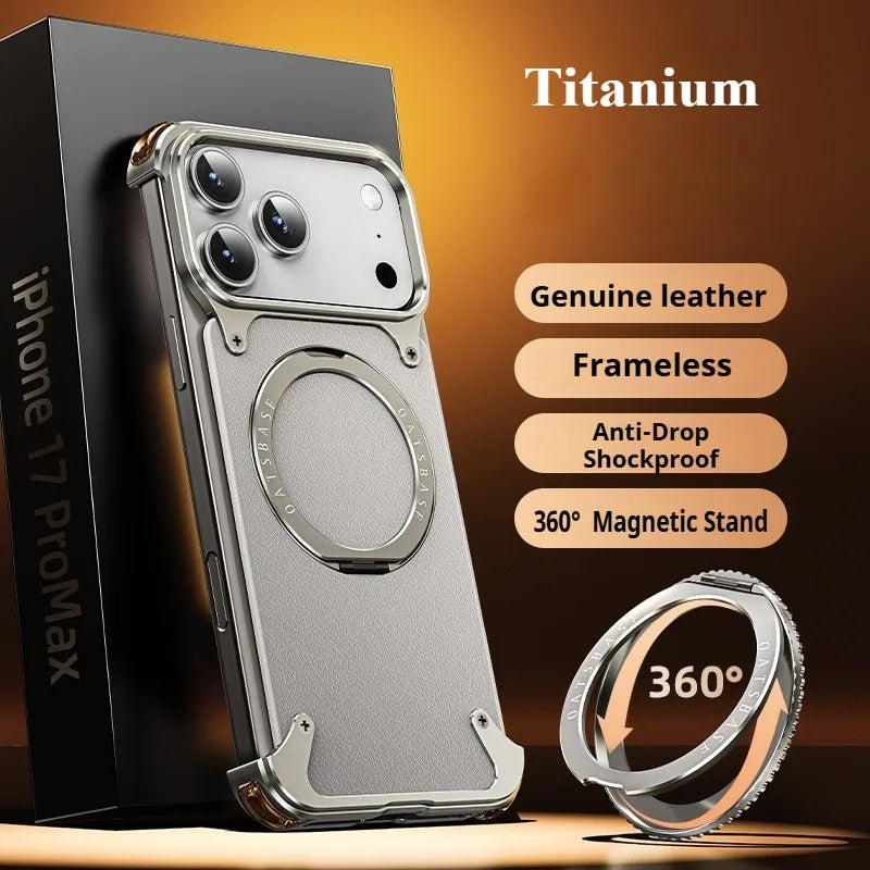 EARY Leather Case for iPhone 17 Pro Max - Magnetic Stand & Shockproof