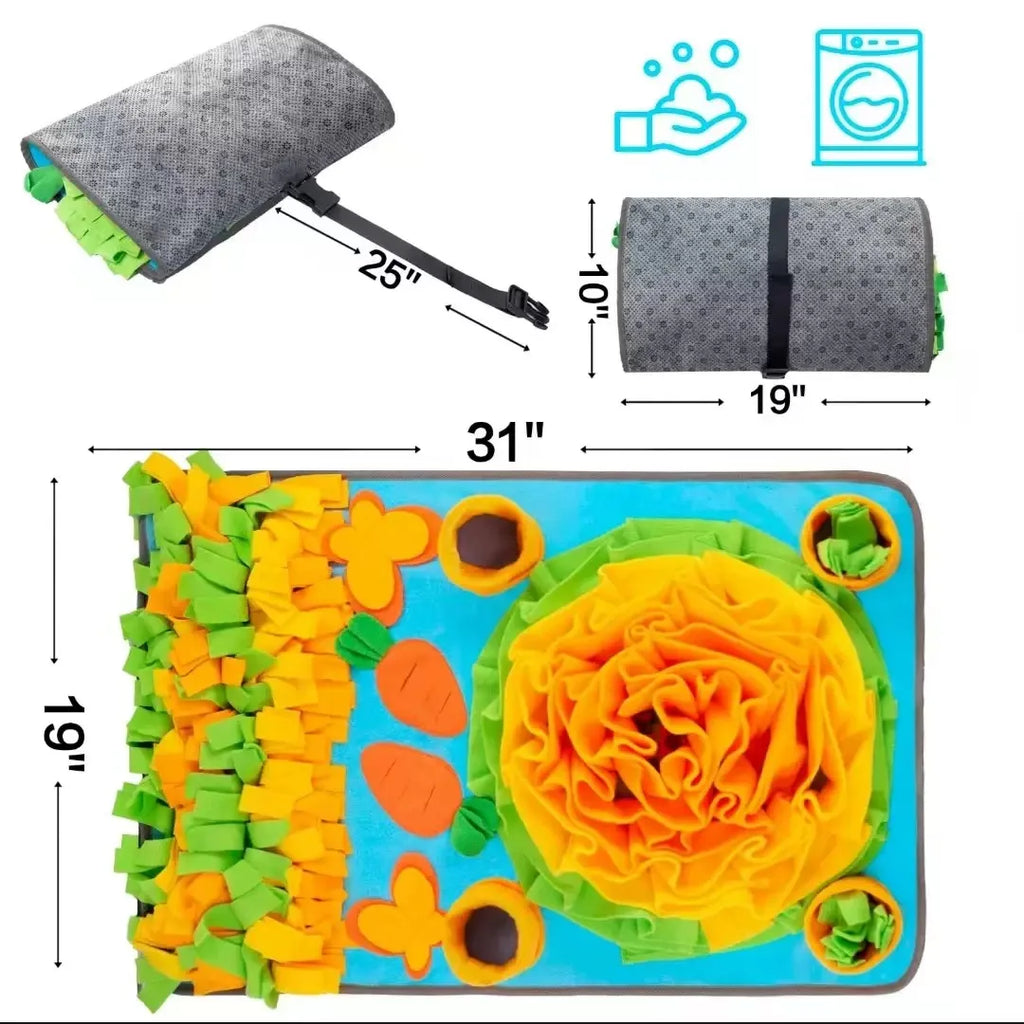 Interactive Dog Snuffle Mat - Anxiety Relief & Fun Squeaky Toy