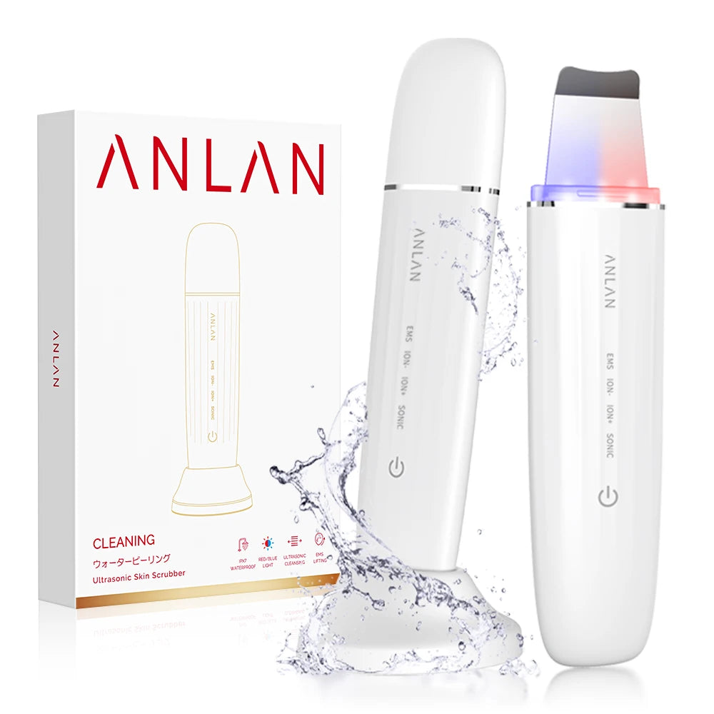 ANLAN Ultrasonic Facial Scrubber - Deep Cleansing & LED Therapy