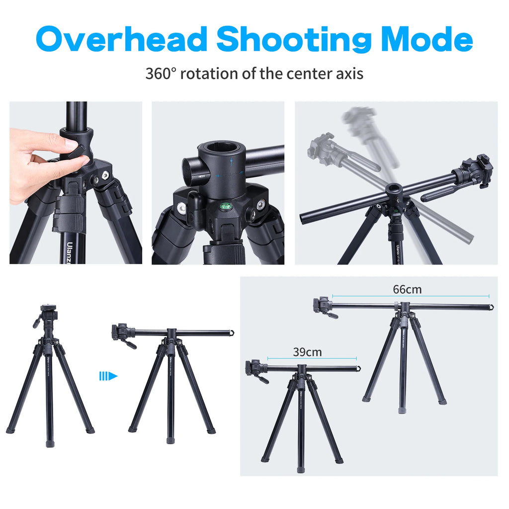 Ulanzi MT-65 Overhead Tripod - 1.76m Lightweight Professional Stand