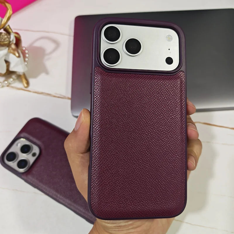 Premium Epsom Leather Phone Case for iPhone 17 Series - Stylish Protection