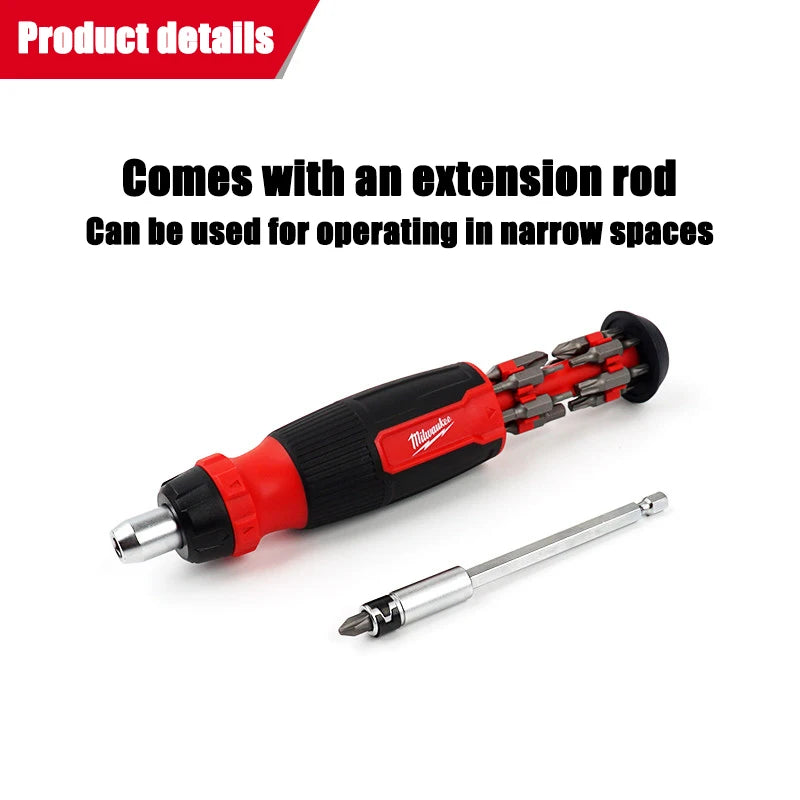 Milwaukee 27-in-1 Ratchet Screwdriver - High Torque Multi-Bit Tool