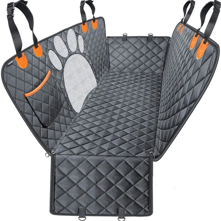 Waterproof Dog Car Seat Cover with Mesh Window - Universal Fit