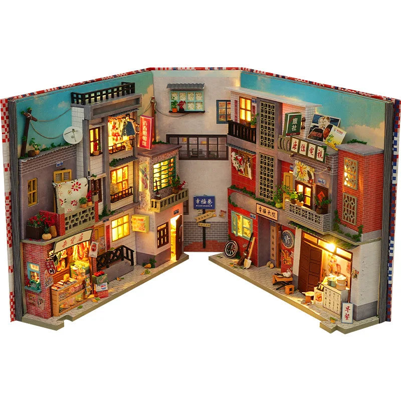 Charming DIY Miniature Wooden Book Nook Model Kit for Creativity