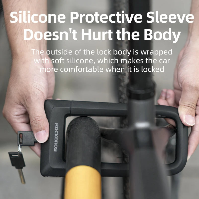 ROCKBROS U-Shaped Anti-Theft Lock for Bikes & Scooters | Durable Security