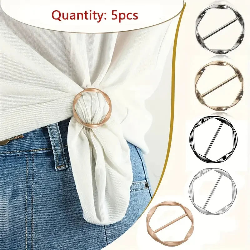5pcs Multipurpose Belt Buckle Set - Slim Belt & Scarf Adjusters