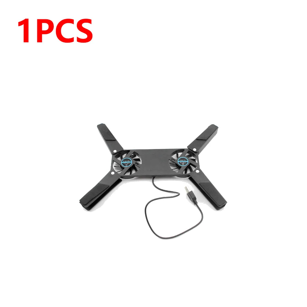 USB-Powered Laptop Cooling Pad with Dual Fans - Portable & Foldable