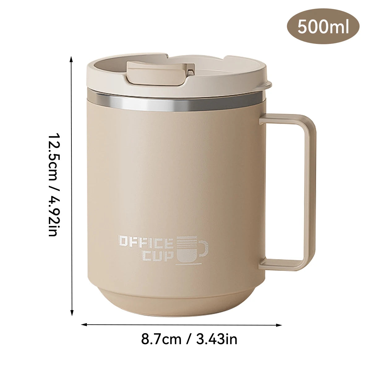 Double Wall Insulated Coffee Mug - Large Capacity with Handle