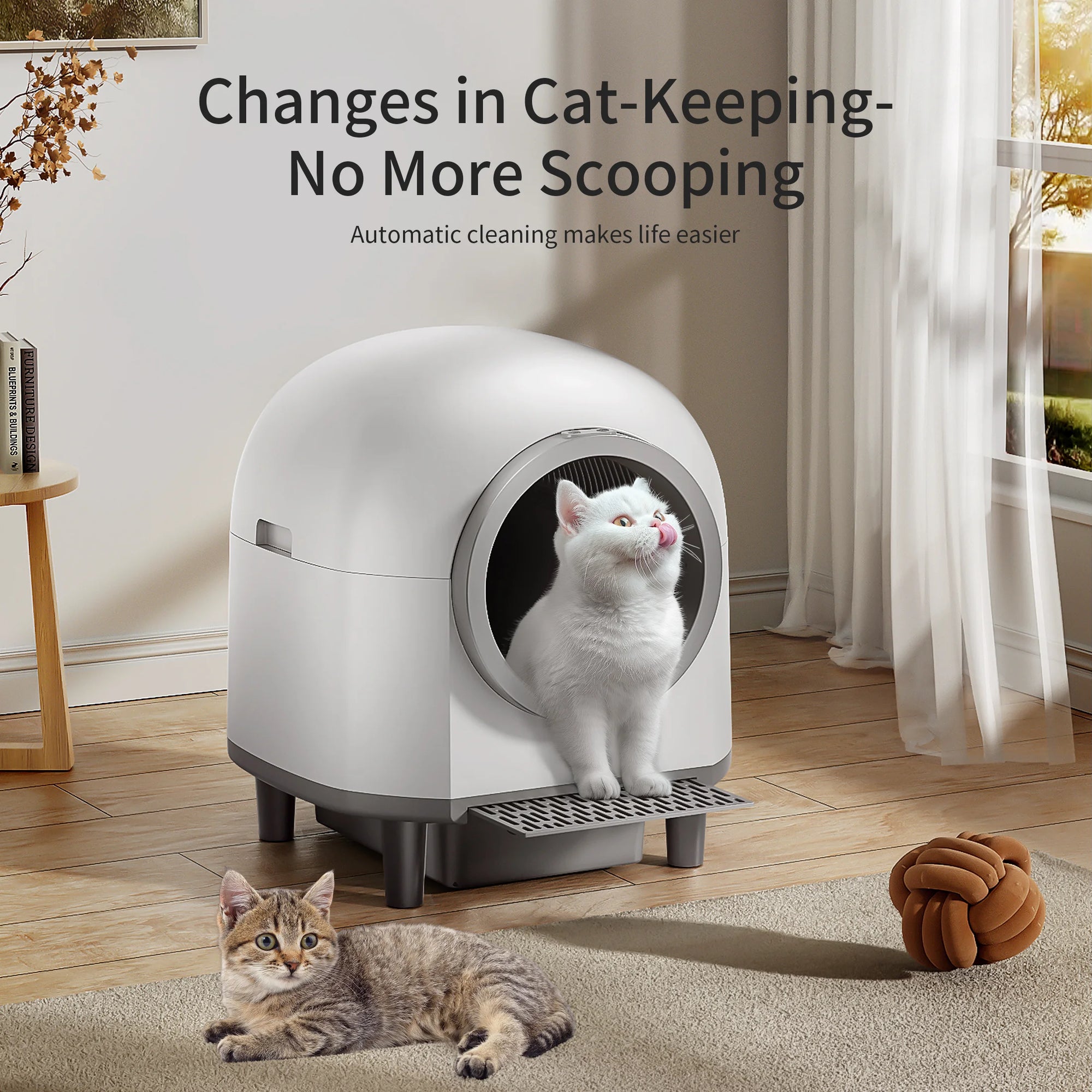 REDSASA Smart Automatic Cat Litter Box with App Control & Safety Sensors