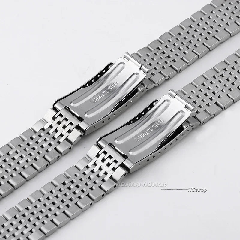 Premium Curved Stainless Steel Watch Band - 18mm, 20mm, 22mm Sizes