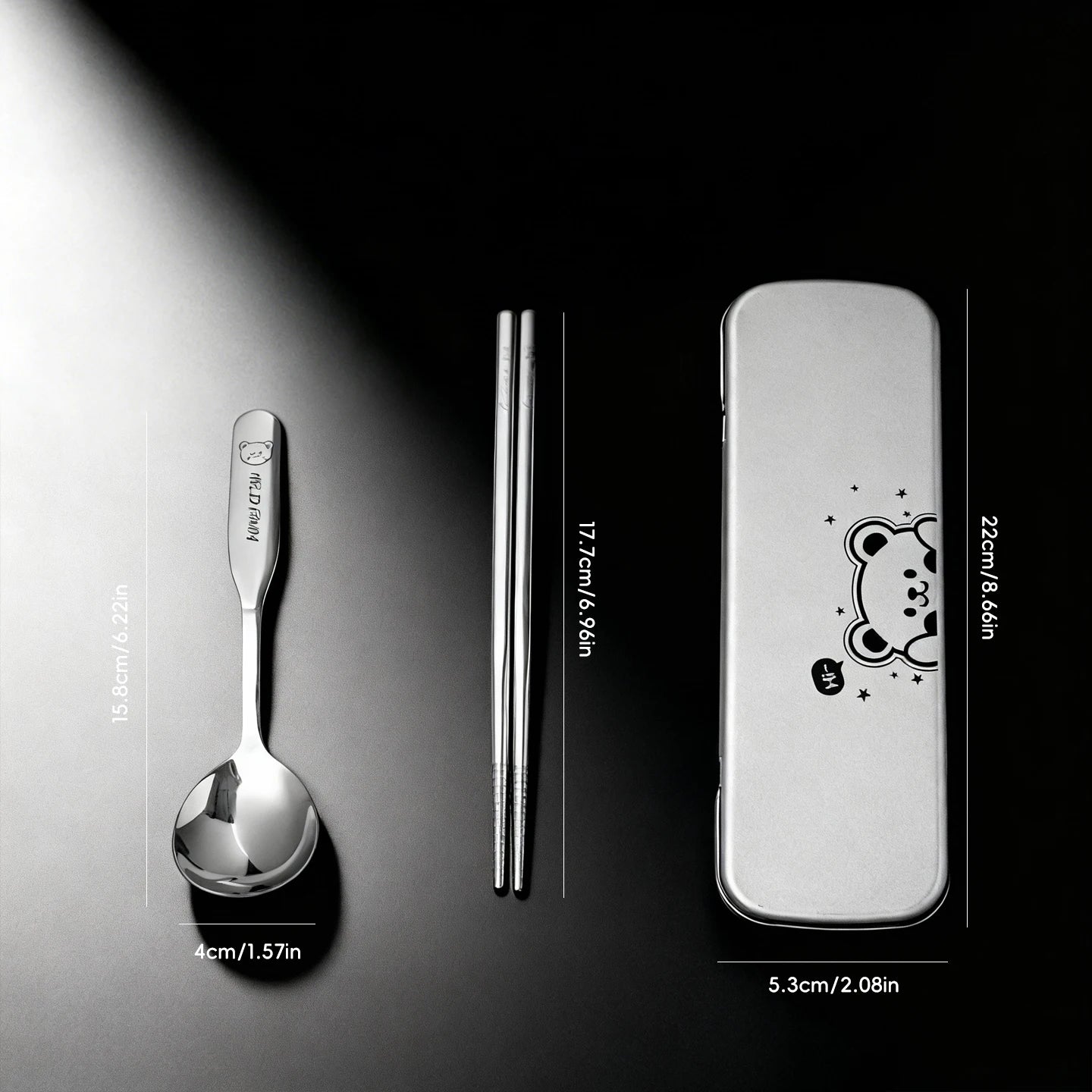 3-Piece Portable Stainless Steel Flatware Set for Kids & Outdoor Dining