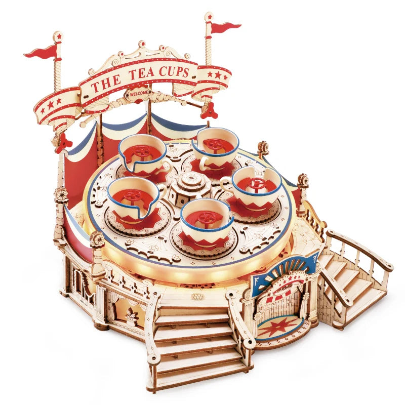 Robotime Tilt-A-Whirl Wooden Puzzle Toy - Fun 3D Building Kit
