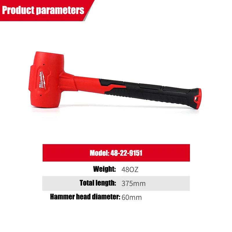 Milwaukee 3-Pound Non Rebound Rubber Hammer for Tile Installation