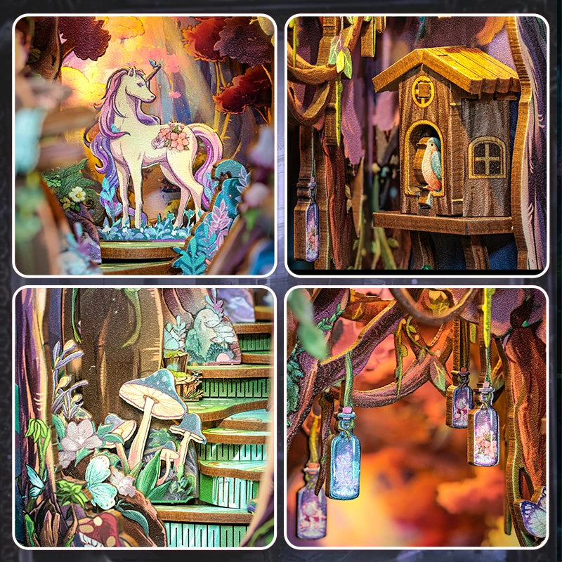 CUTEBEE Enchanted Forest Book Nook DIY Kit - Miniature Dollhouse